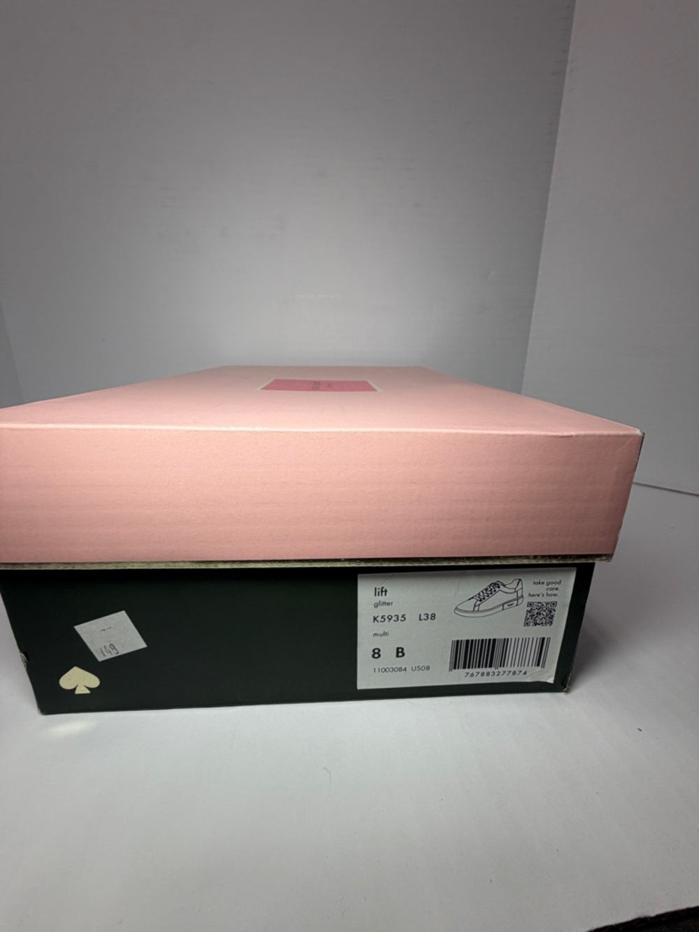 kate spade iridescent glitter low-top lift sneakers - white accents - Picture 7 of 8